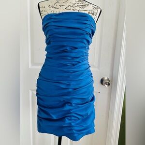 Jessica McClintock Strapless Dress in Deep Blue